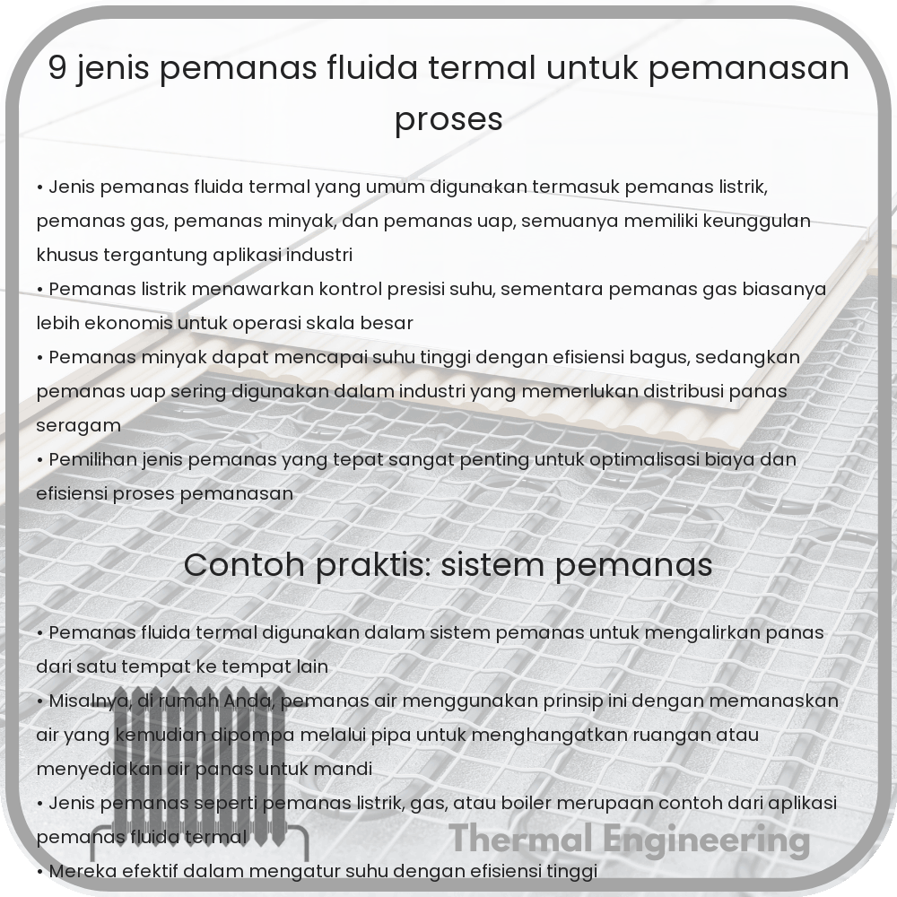 9 Jenis Pemanas Fluida Termal untuk Pemanasan Proses