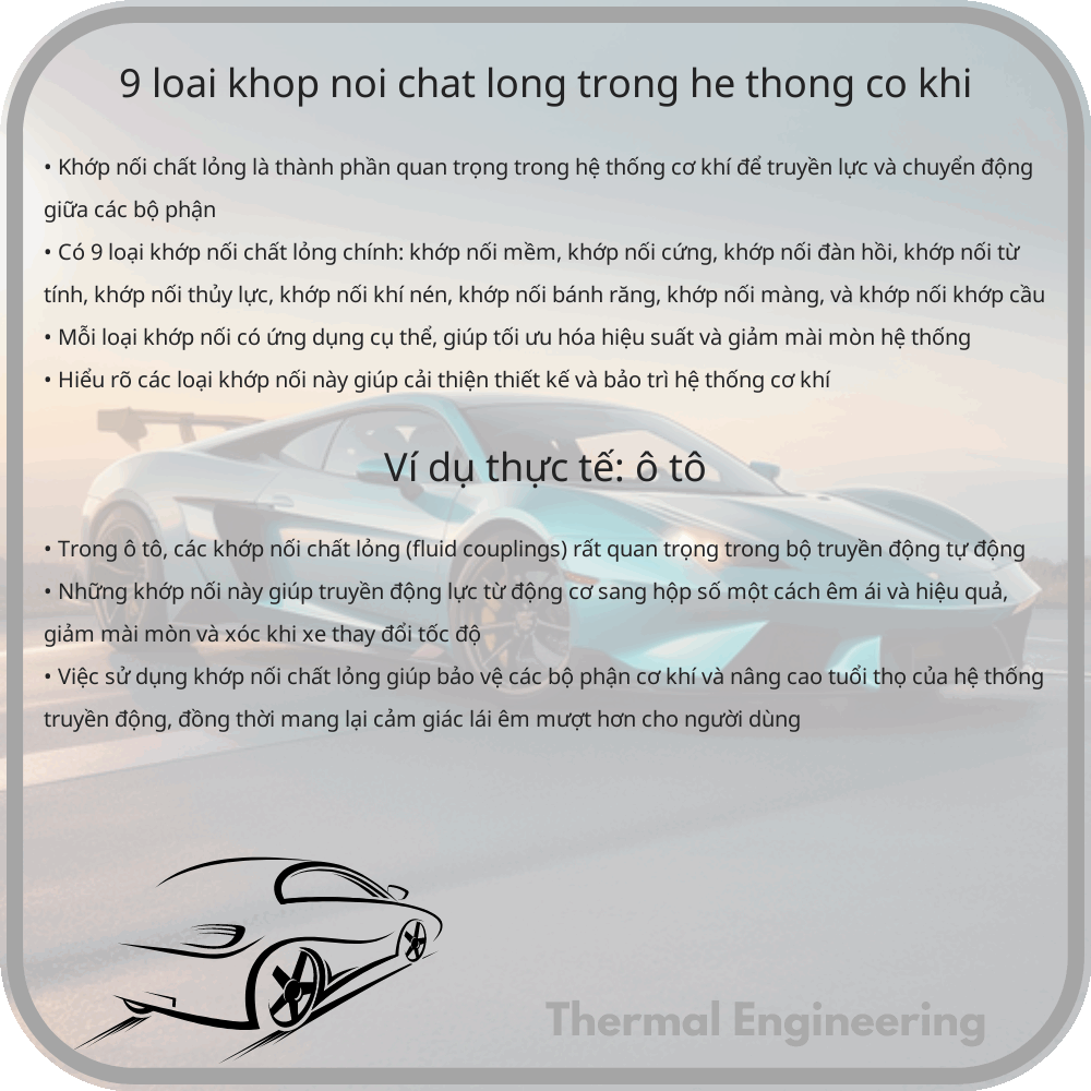 9 Loại Khớp Nối Chất Lỏng Trong Hệ Thống Cơ Khí