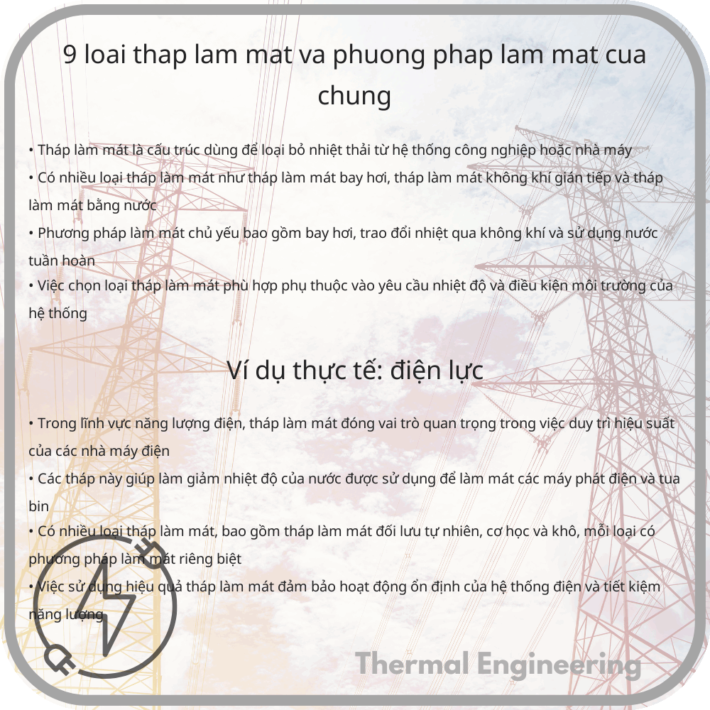 9 Loại Tháp Làm Mát và Phương Pháp Làm Mát của Chúng