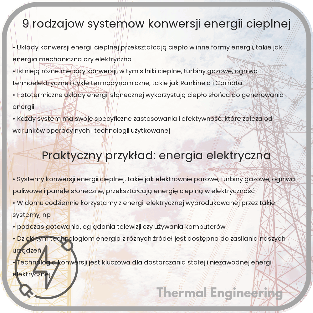 9 rodzajów systemów konwersji energii cieplnej