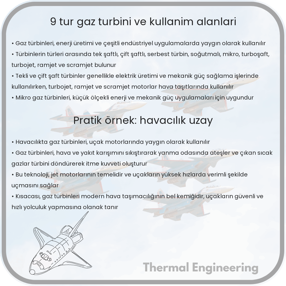 9 Tür Gaz Türbini ve Kullanım Alanları