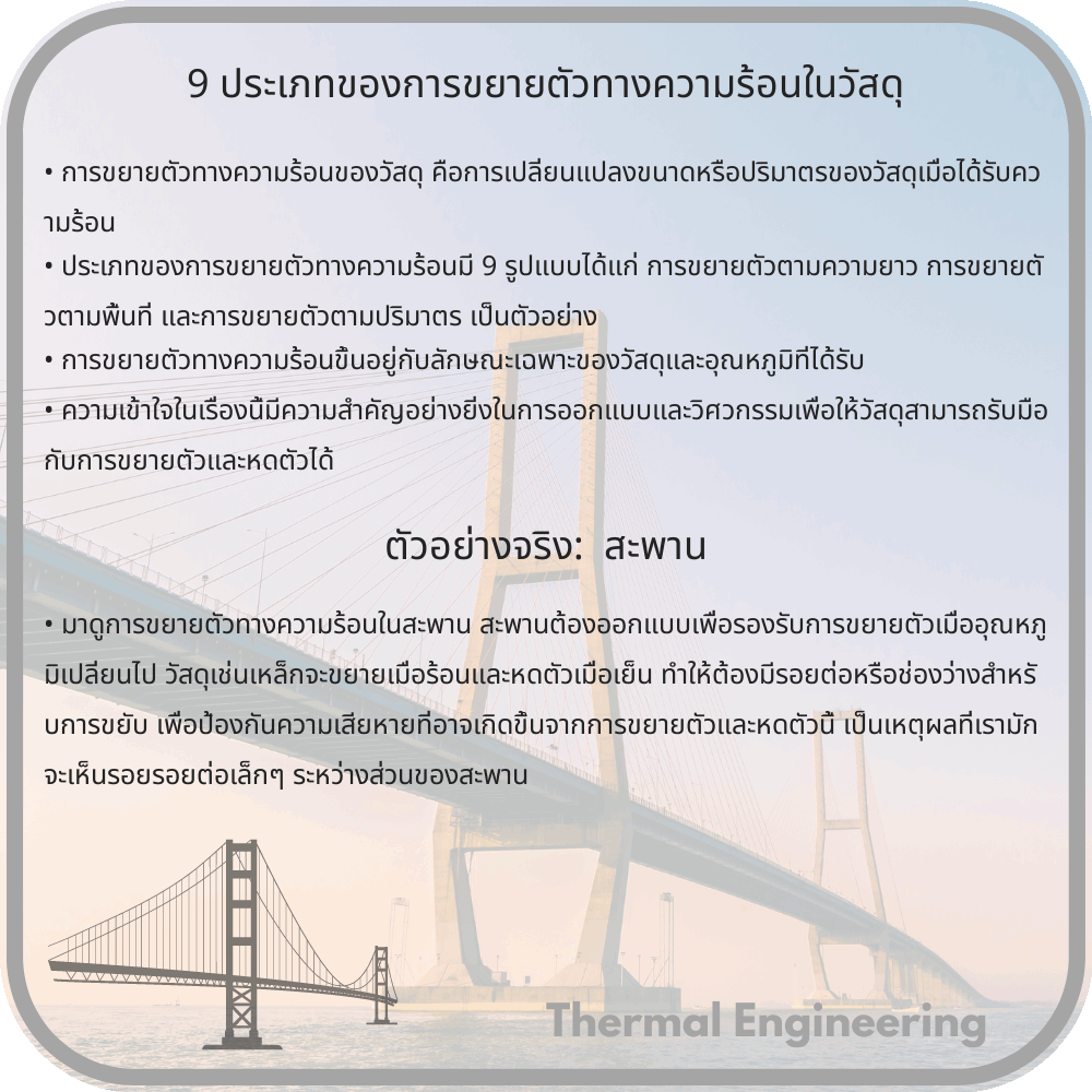 9 ประเภทของการขยายตัวทางความร้อนในวัสดุ