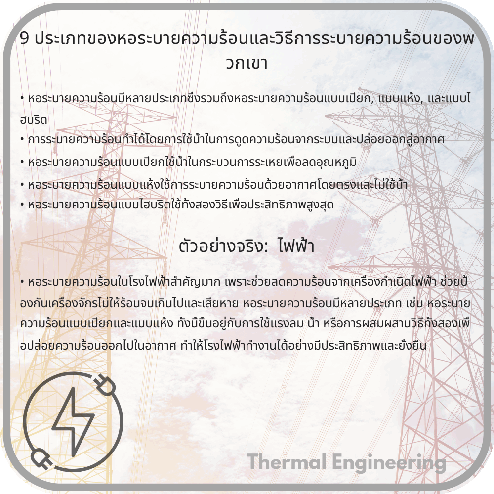 9 ประเภทของหอระบายความร้อนและวิธีการระบายความร้อนของพวกเขา