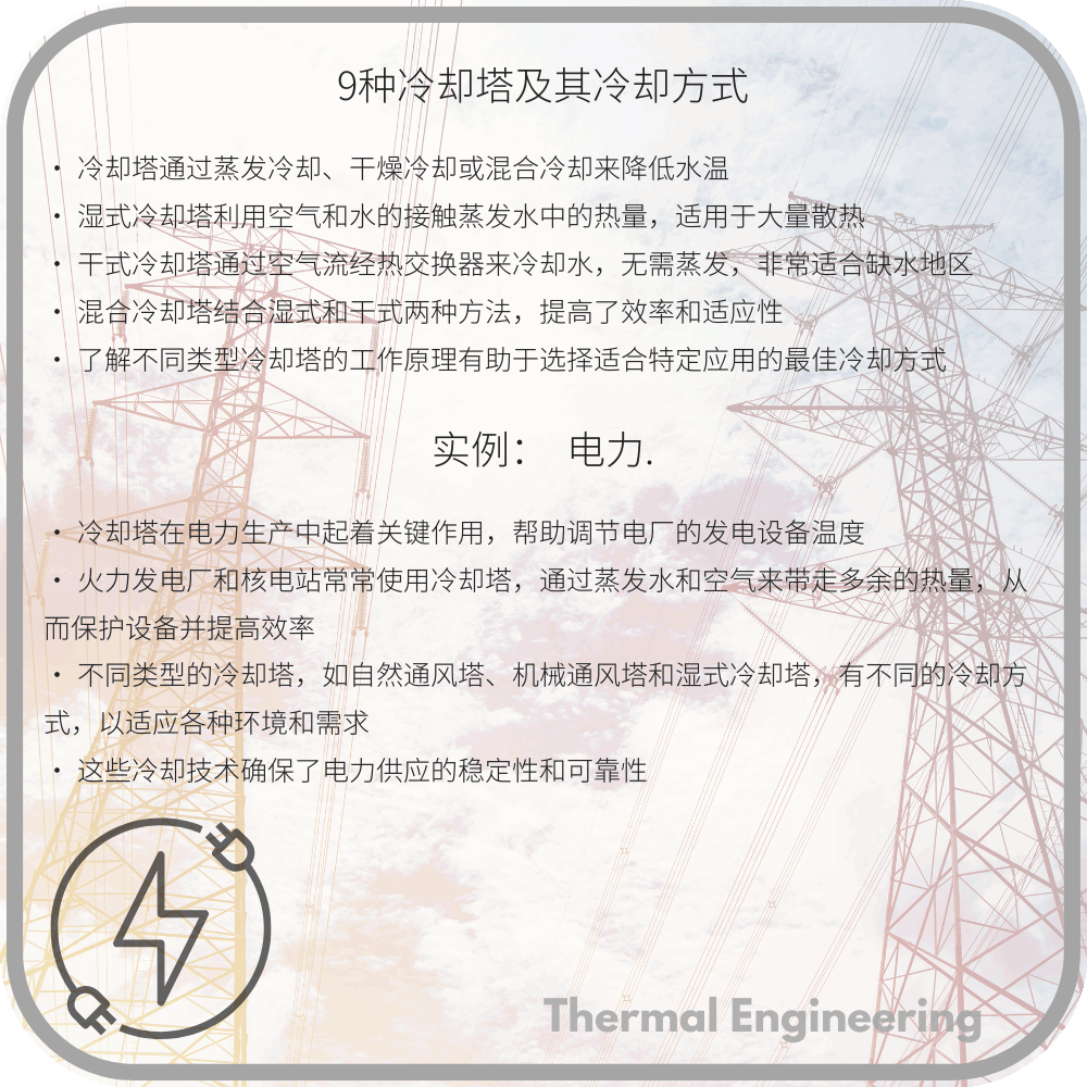 9种冷却塔及其冷却方式
