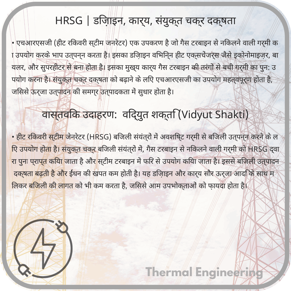 HRSG | डिज़ाइन, कार्य, संयुक्त चक्र दक्षता