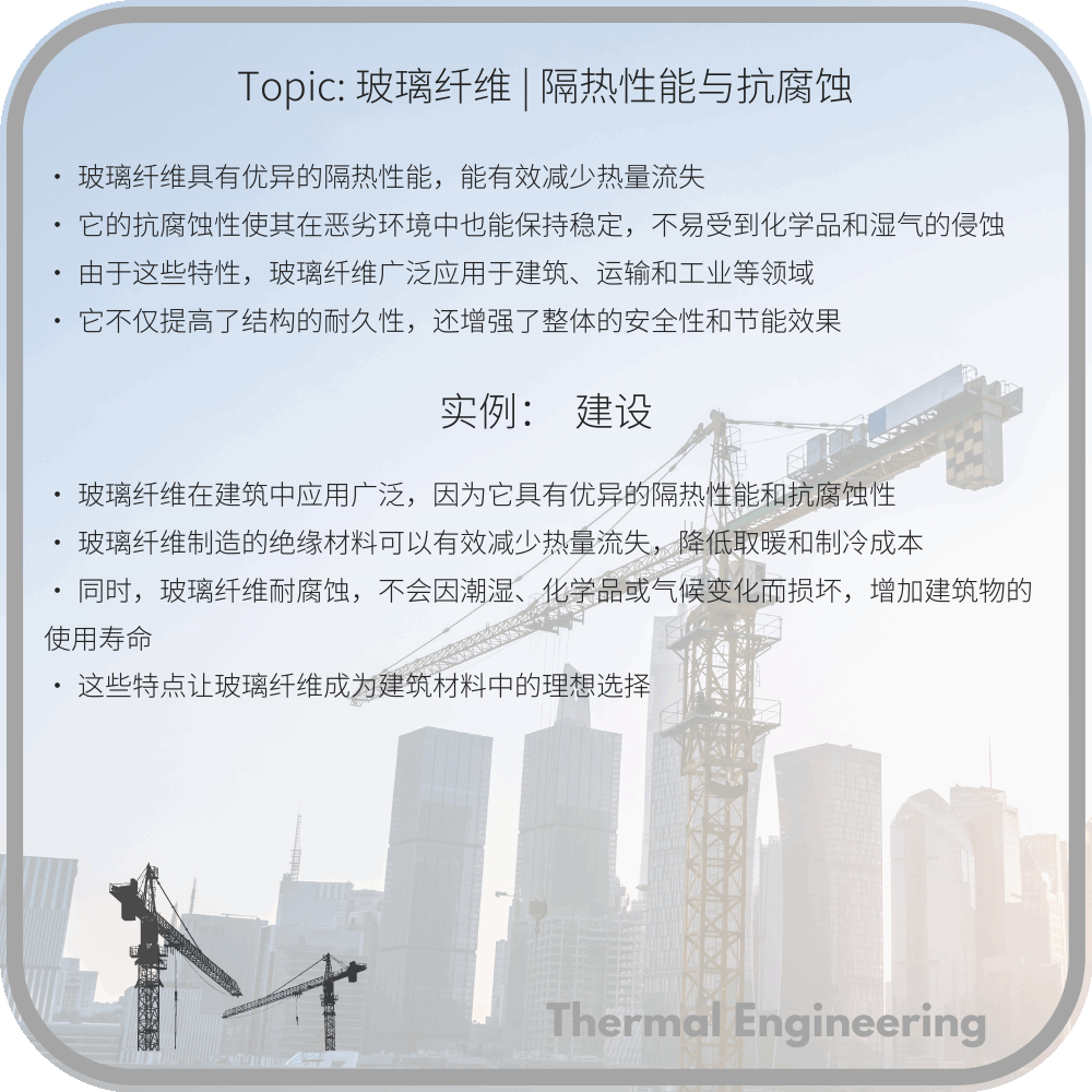 Topic: 玻璃纤维 | 隔热性能与抗腐蚀