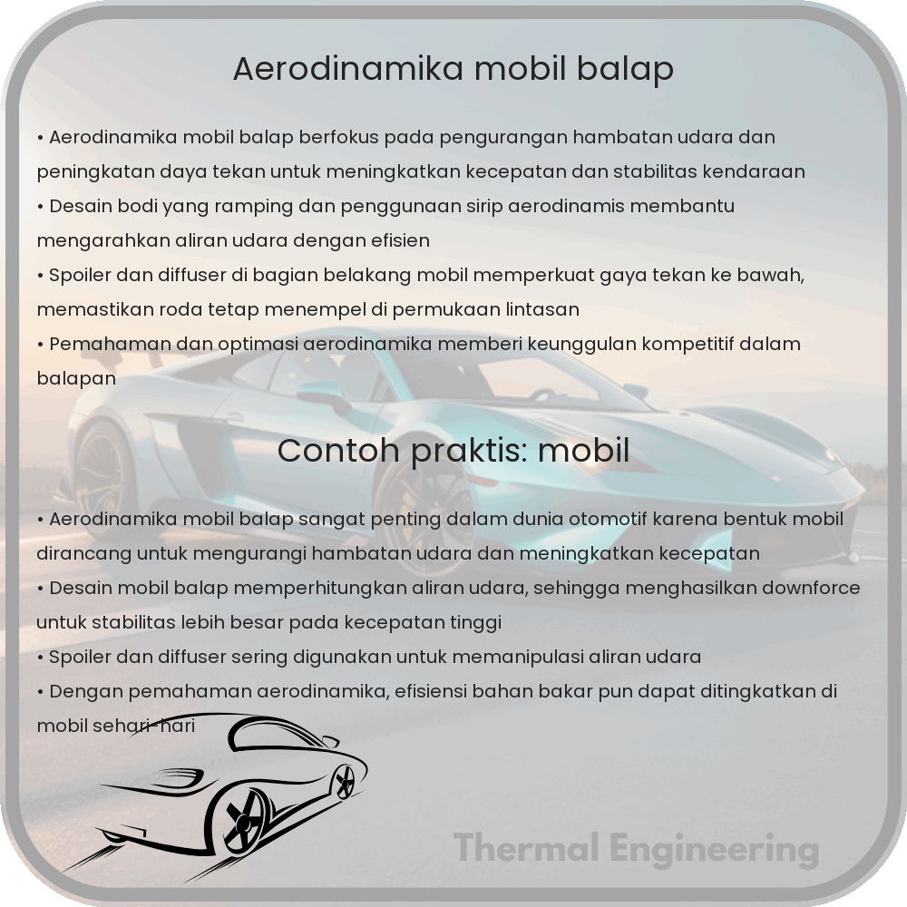 Aerodinamika Mobil Balap
