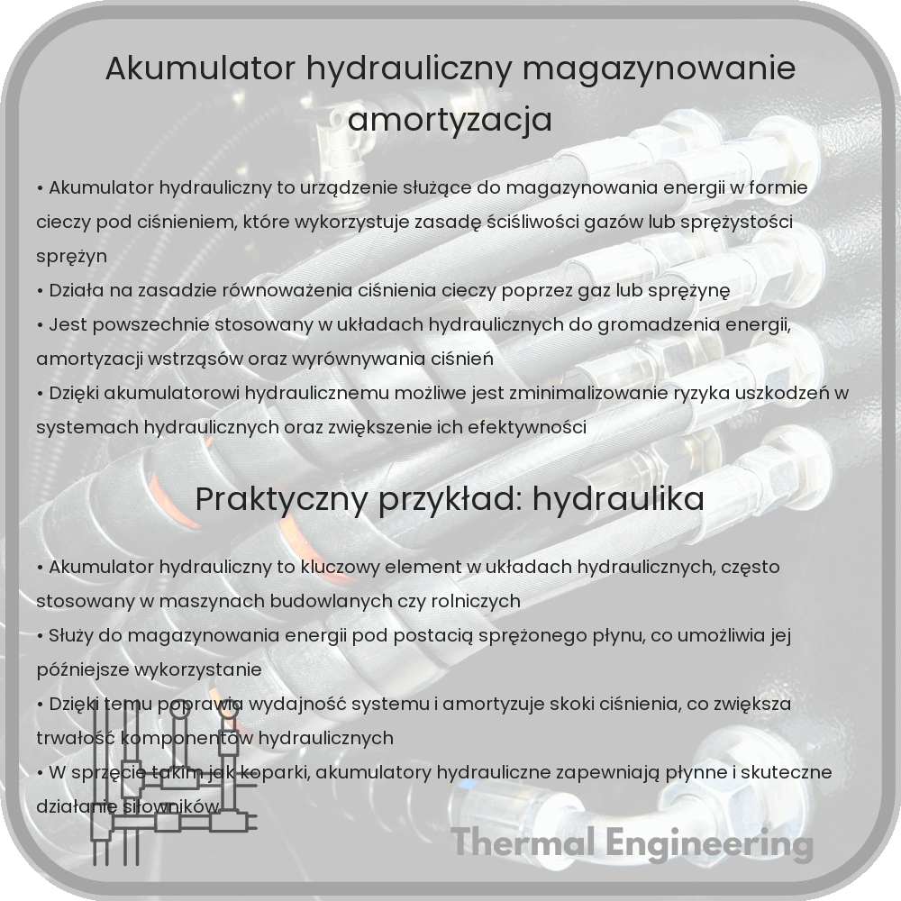 Akumulator Hydrauliczny | Magazynowanie, Amortyzacja