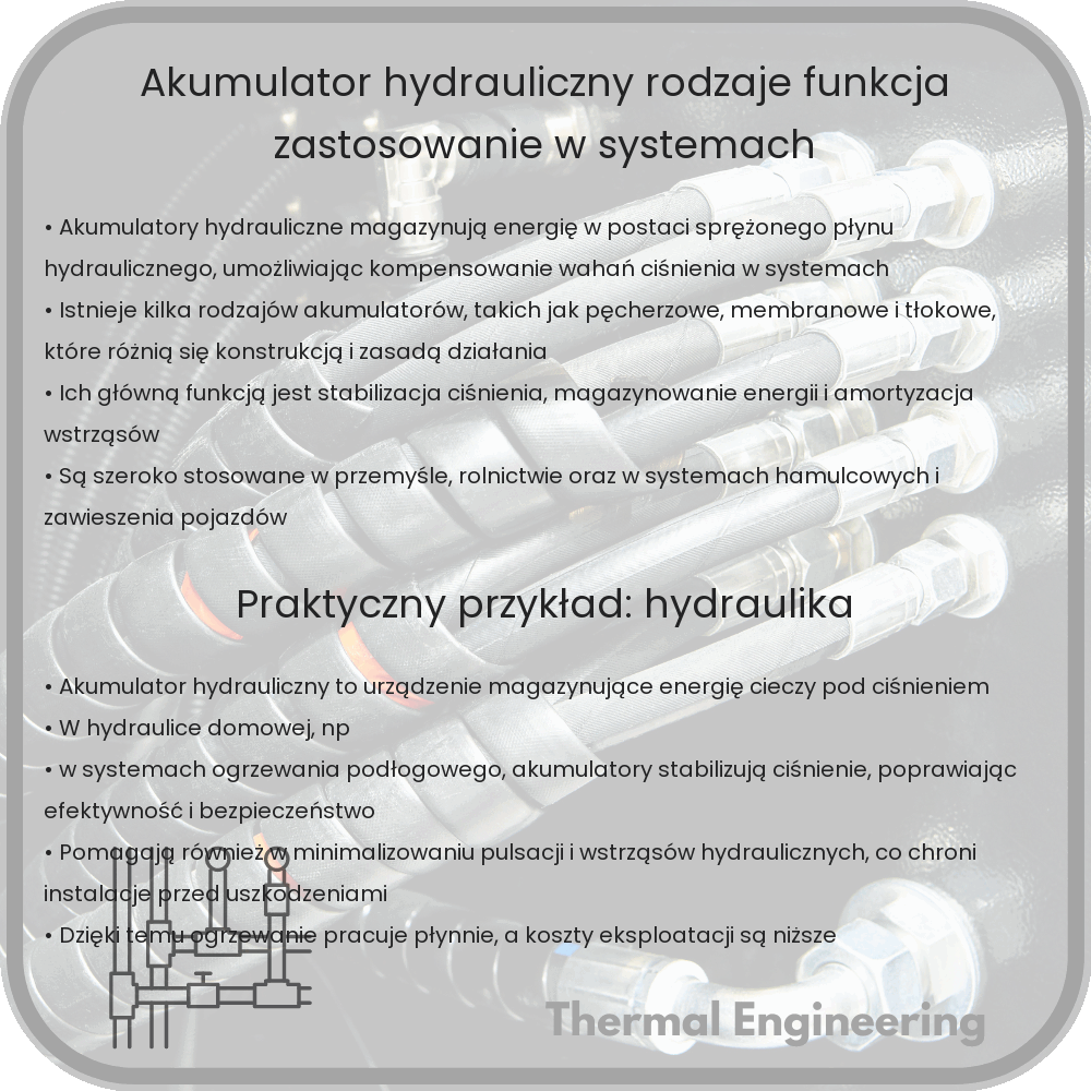 Akumulator Hydrauliczny | Rodzaje, Funkcja, Zastosowanie w Systemach