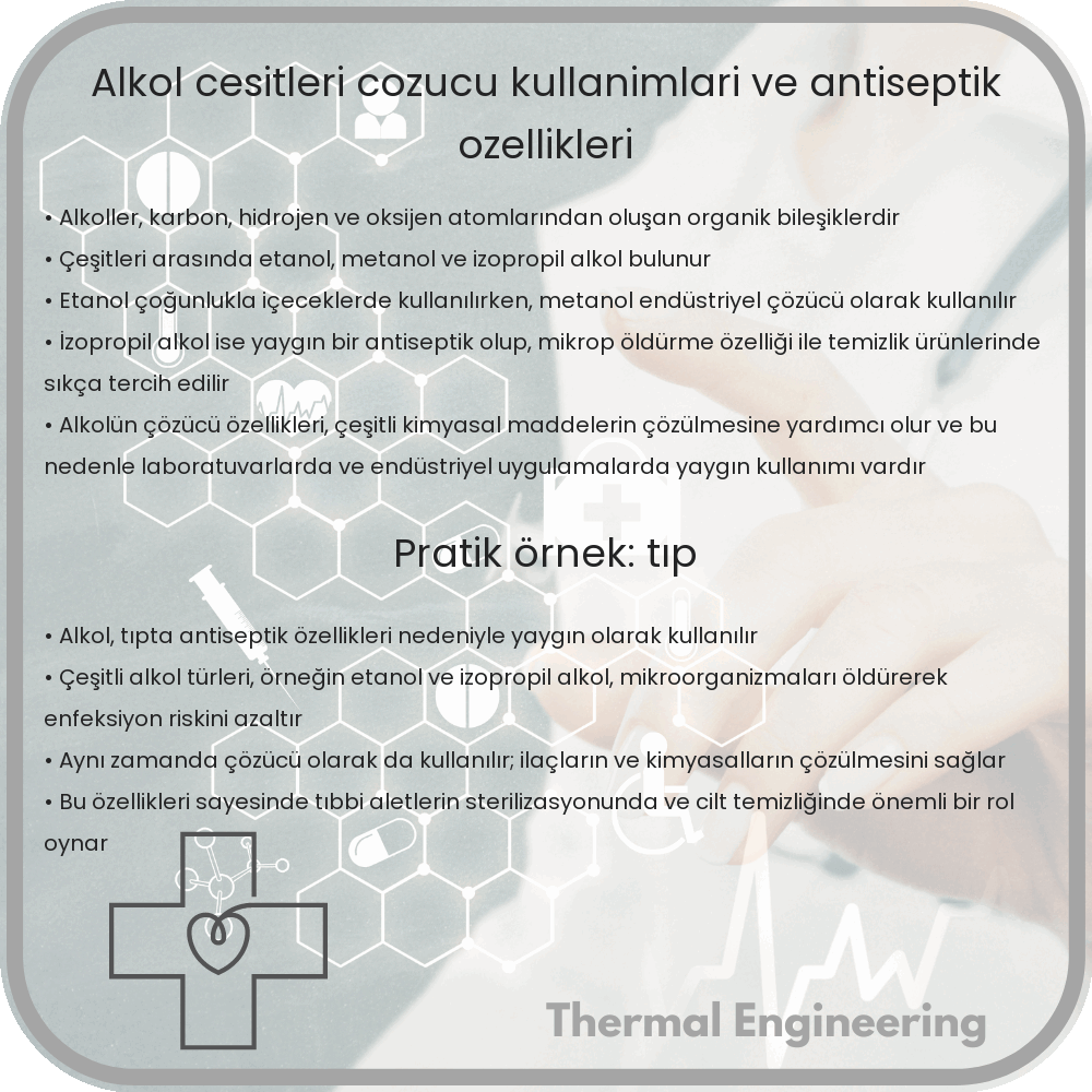 Alkol | Çeşitleri, Çözücü Kullanımları ve Antiseptik Özellikleri