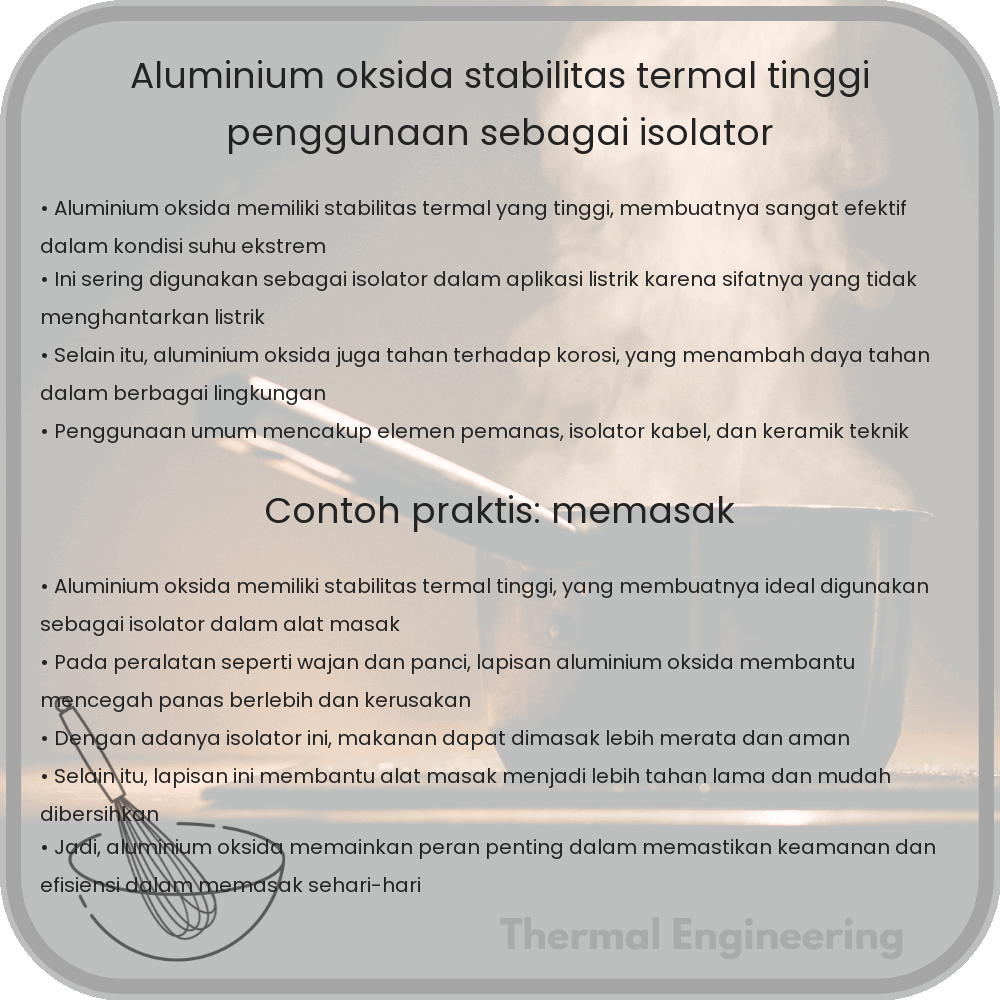 Aluminium Oksida | Stabilitas Termal Tinggi, Penggunaan Sebagai Isolator