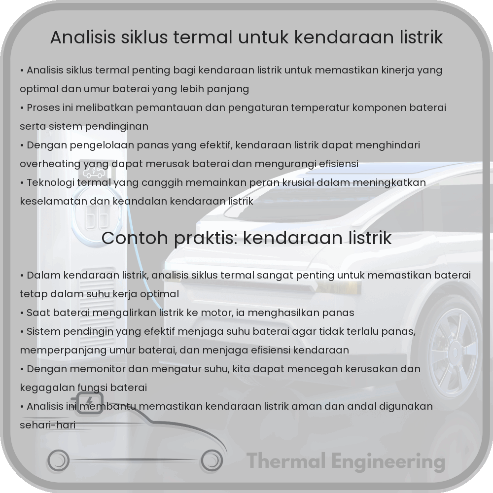 Analisis Siklus Termal untuk Kendaraan Listrik