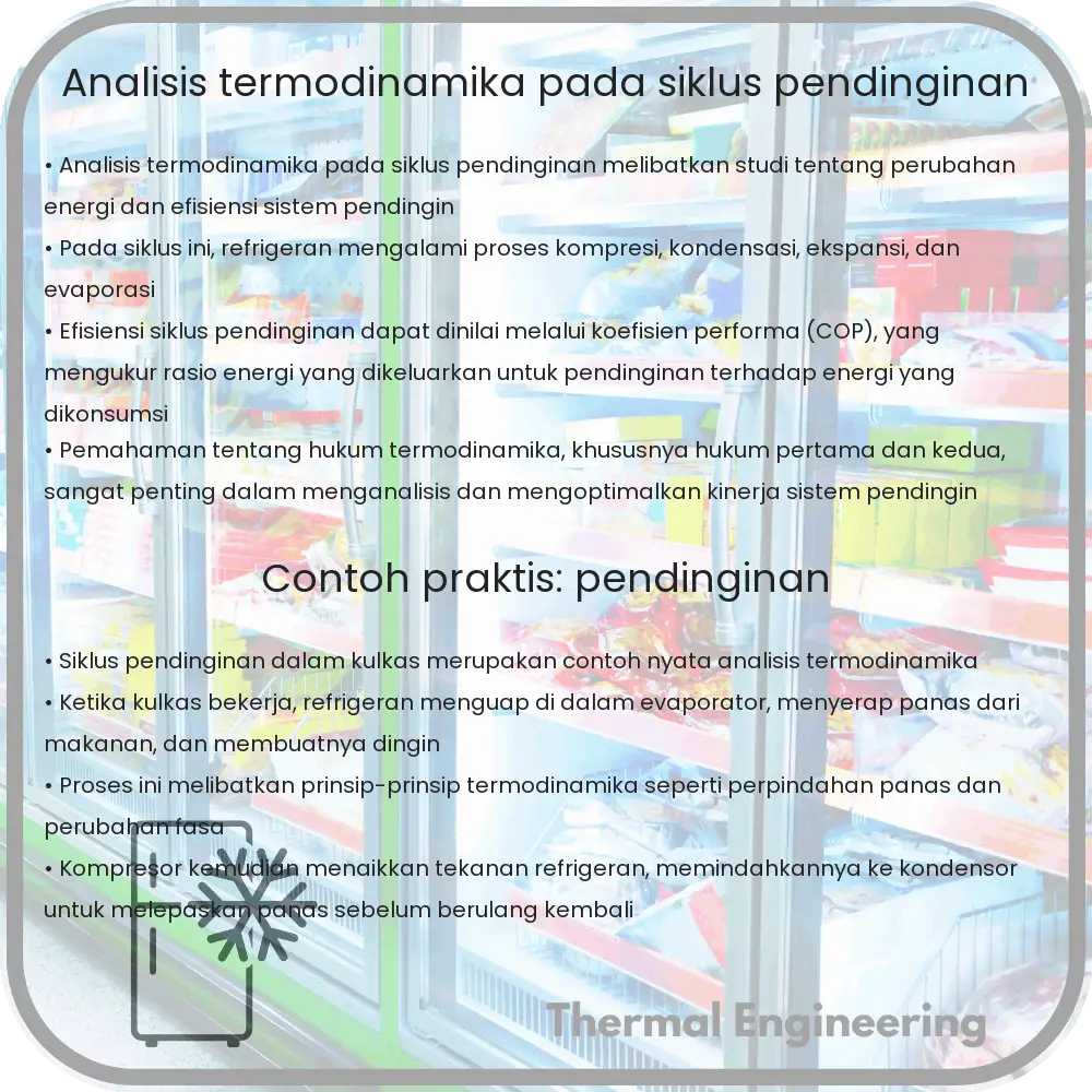 Analisis Termodinamika pada Siklus Pendinginan