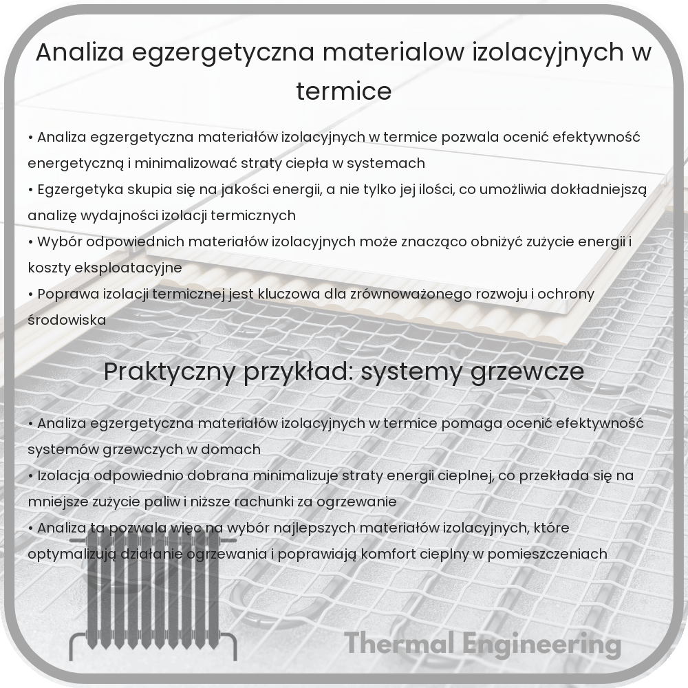 Analiza egzergetyczna materiałów izolacyjnych w termice