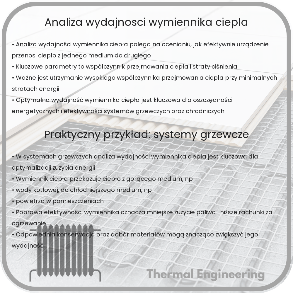 Analiza wydajności wymiennika ciepła