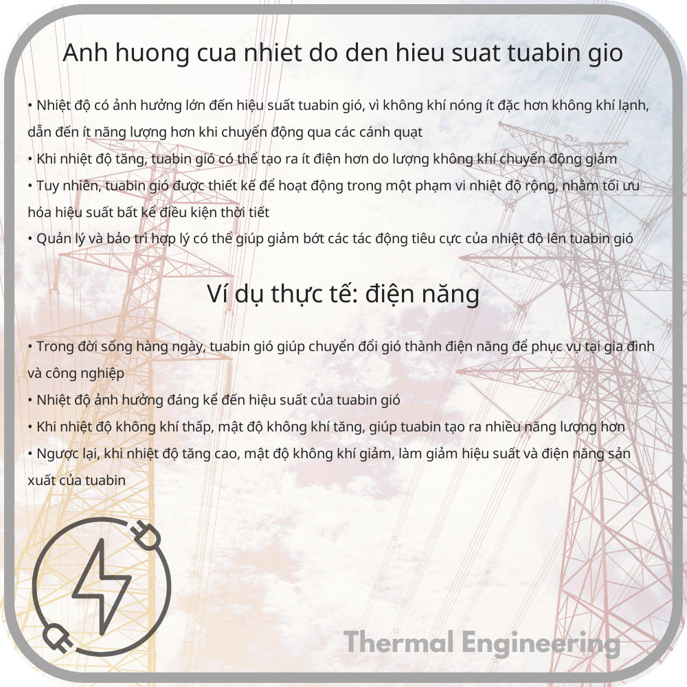 Ảnh hưởng của nhiệt độ đến hiệu suất tuabin gió