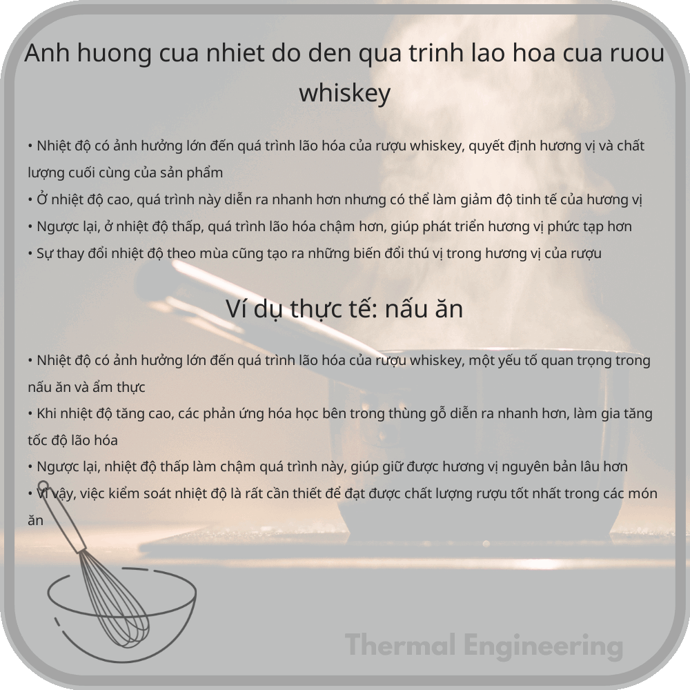 Ảnh hưởng của nhiệt độ đến quá trình lão hóa của rượu whiskey