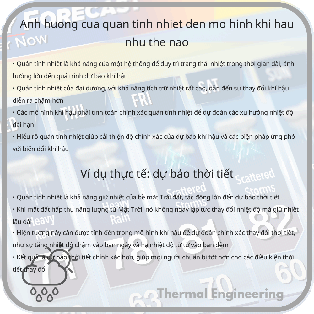 Ảnh hưởng của quán tính nhiệt đến mô hình khí hậu như thế nào