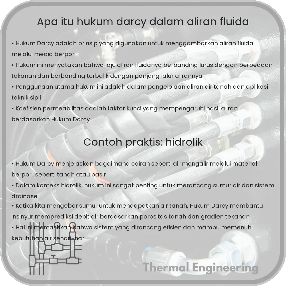 Apa itu Hukum Darcy dalam Aliran Fluida?