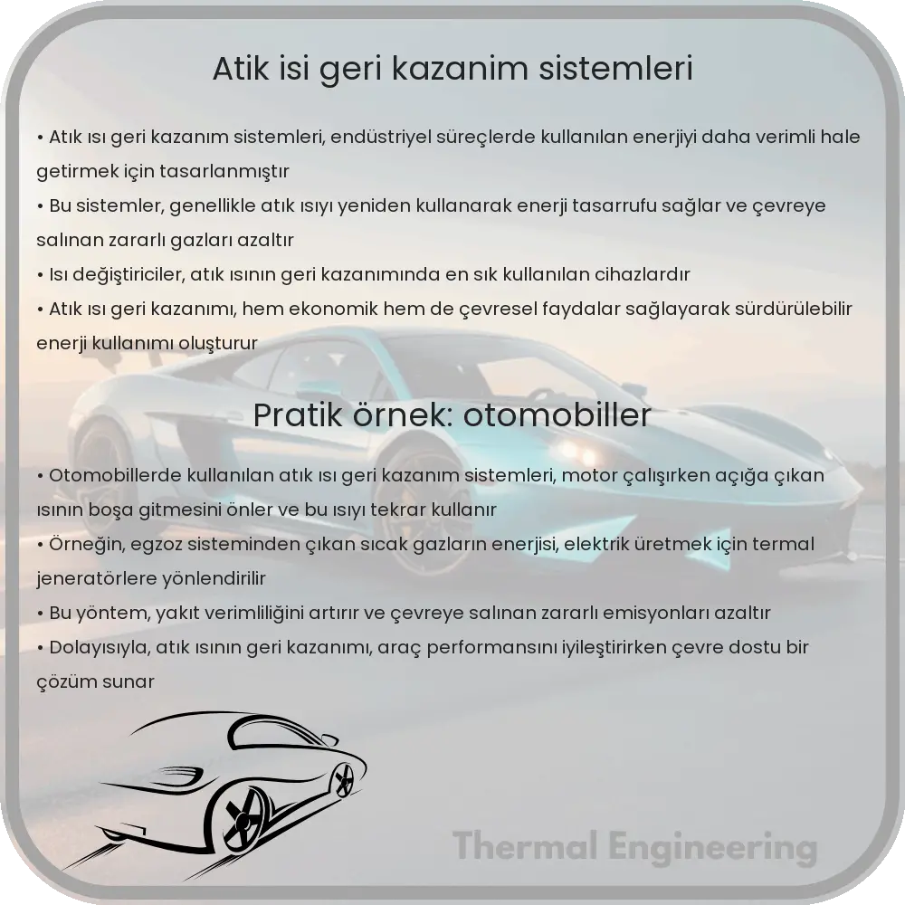 Atık Isı Geri Kazanım Sistemleri