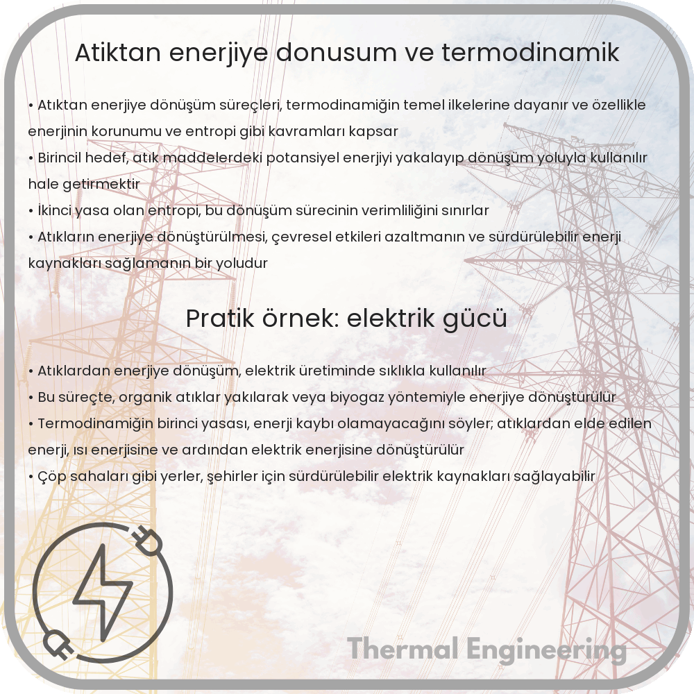 Atıktan Enerjiye Dönüşüm ve Termodinamik