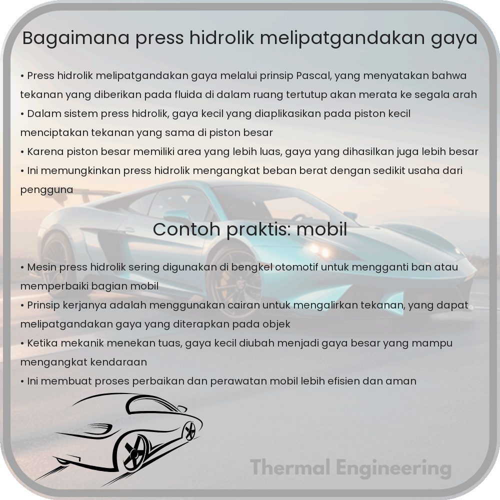 Bagaimana Press Hidrolik Melipatgandakan Gaya
