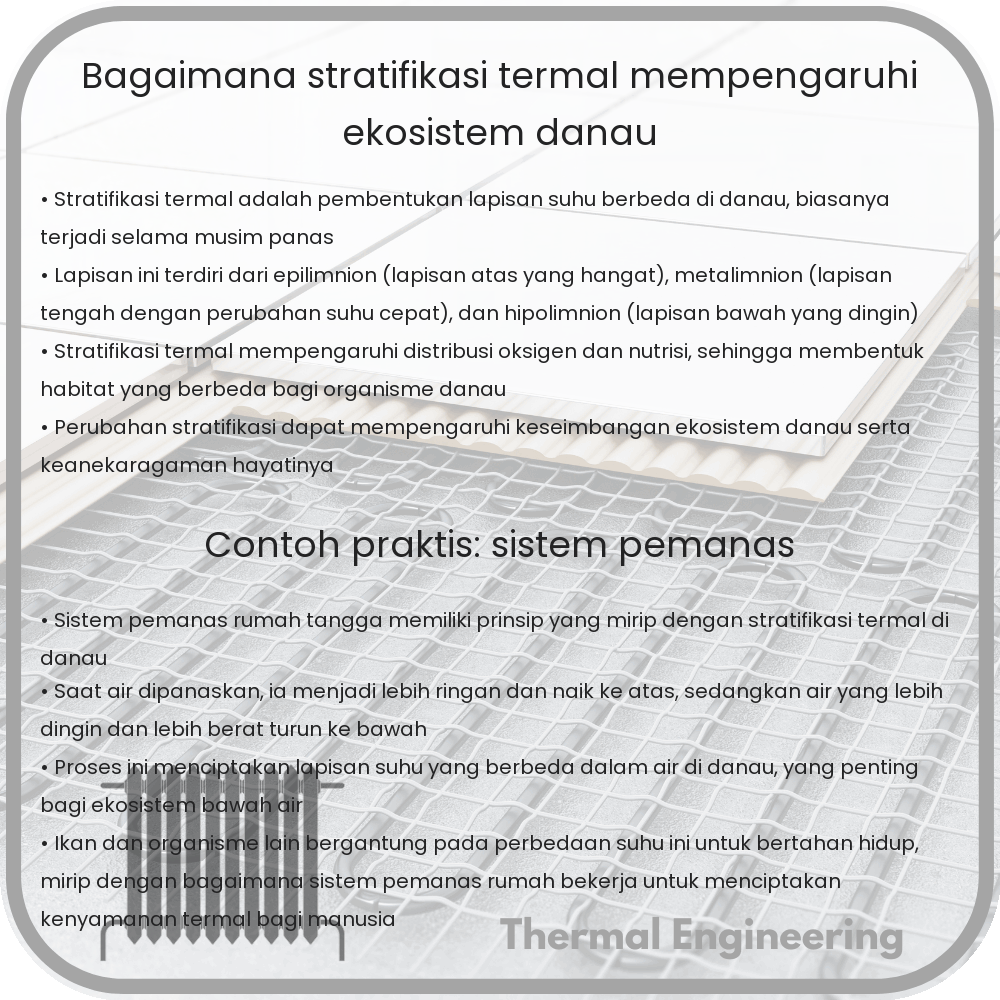 Bagaimana Stratifikasi Termal Mempengaruhi Ekosistem Danau