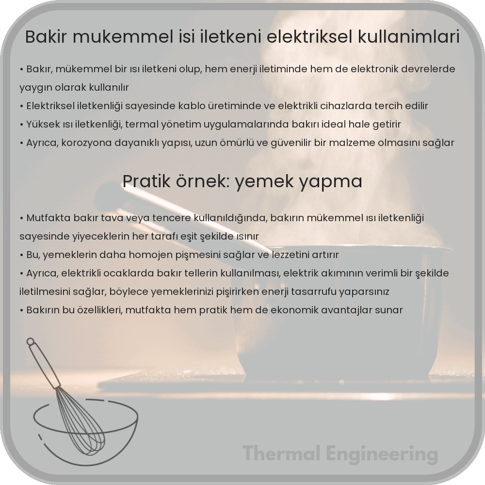 Bakır: Mükemmel Isı İletkeni, Elektriksel Kullanımları