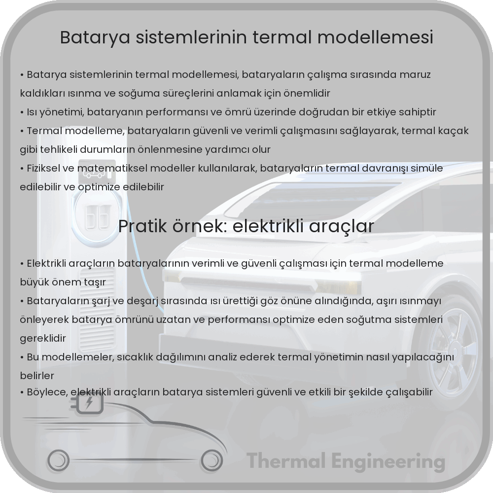 Batarya Sistemlerinin Termal Modellemesi