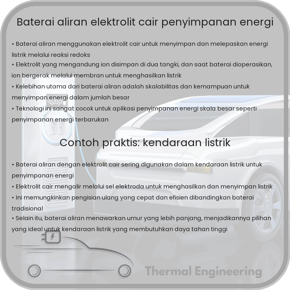 Baterai Aliran | Elektrolit Cair & Penyimpanan Energi