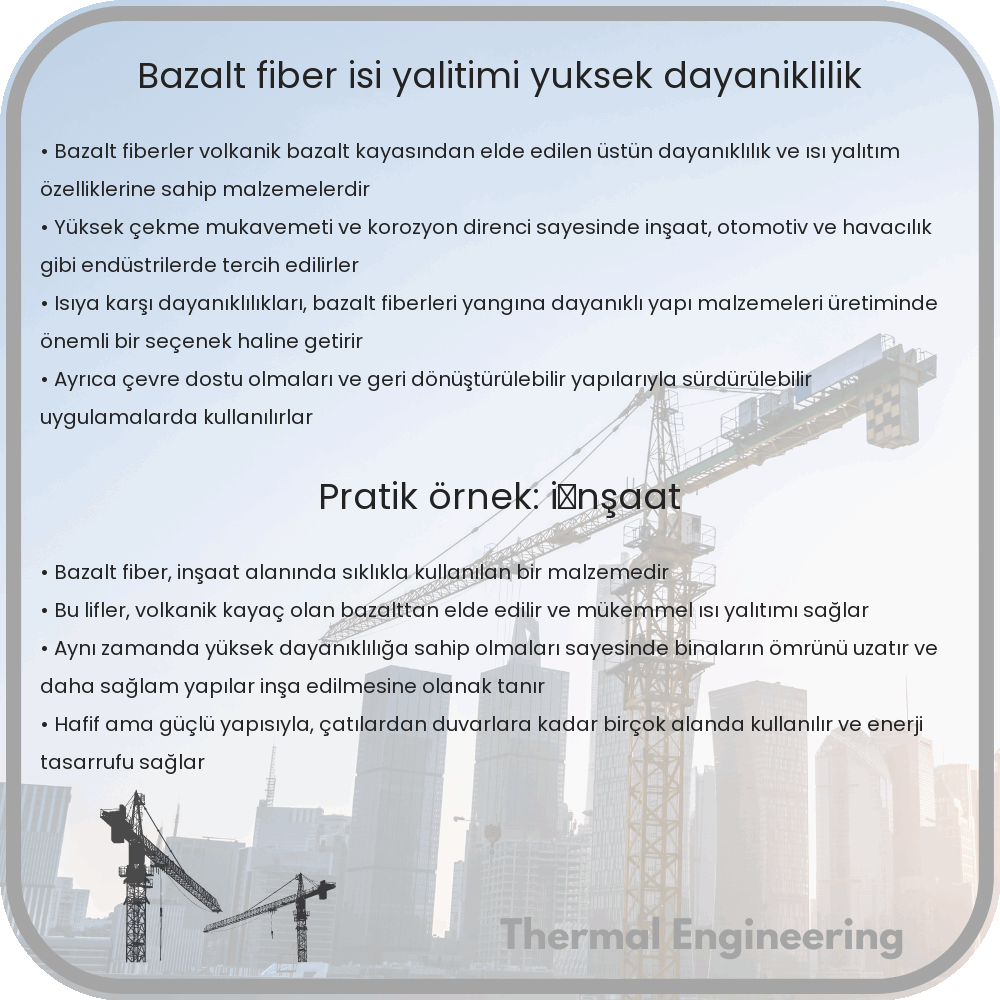 Bazalt Fiber | Isı Yalıtımı, Yüksek Dayanıklılık