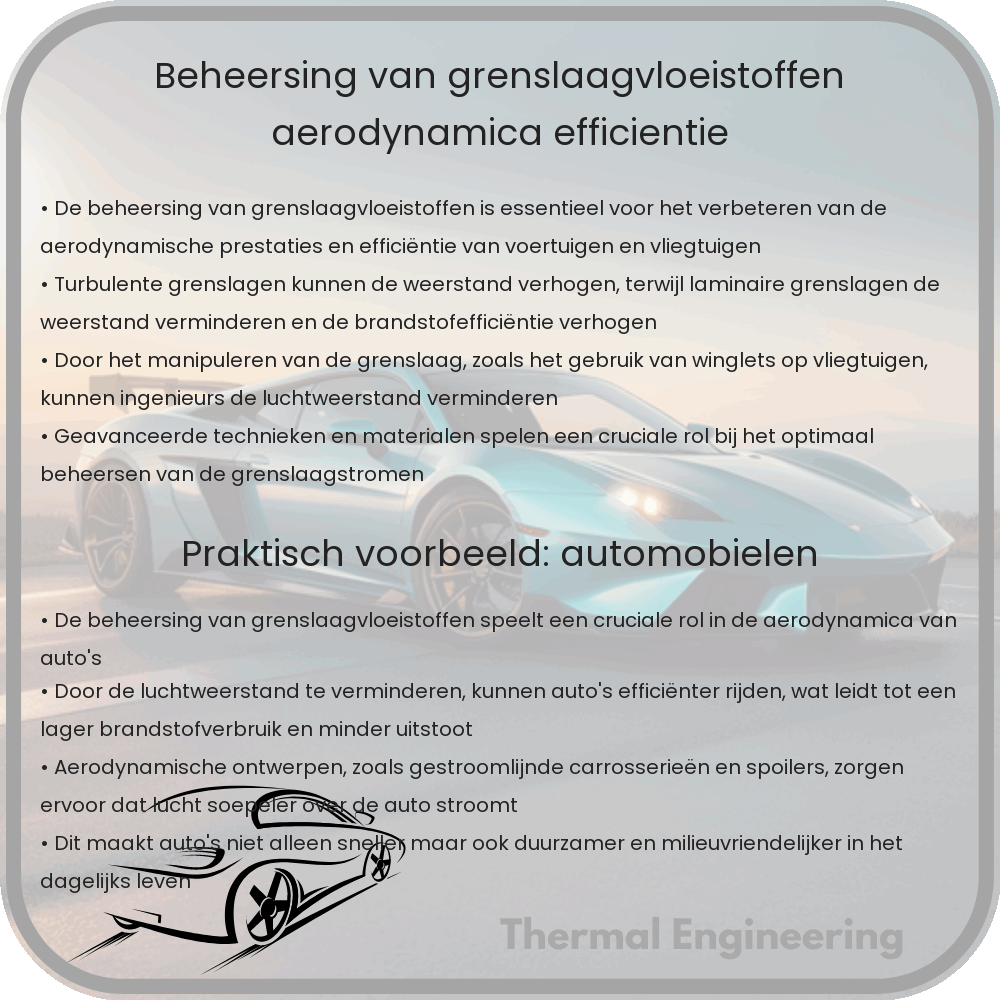 Beheersing van Grenslaagvloeistoffen | Aerodynamica & Efficiëntie