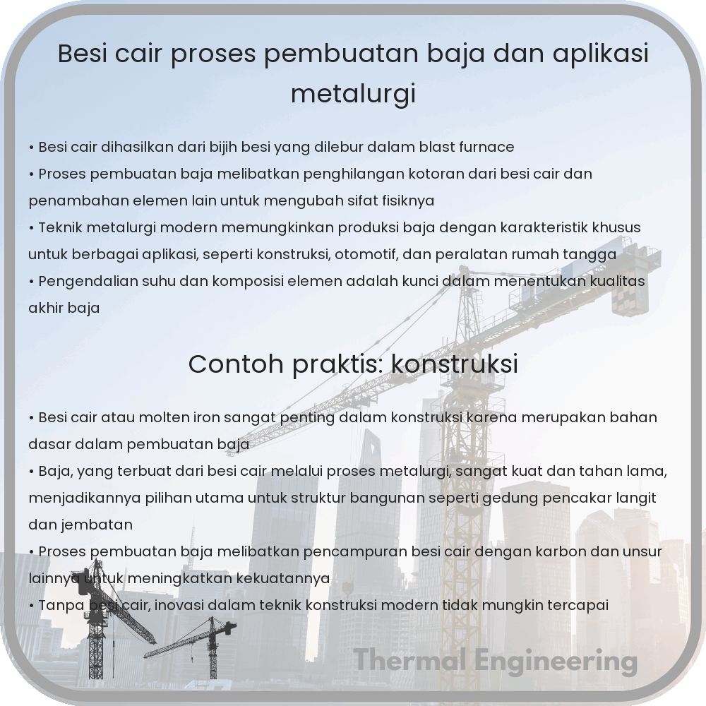 Besi Cair | Proses Pembuatan Baja dan Aplikasi Metalurgi