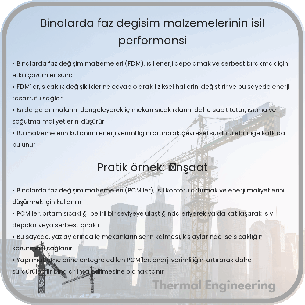 Binalarda Faz Değişim Malzemelerinin Isıl Performansı
