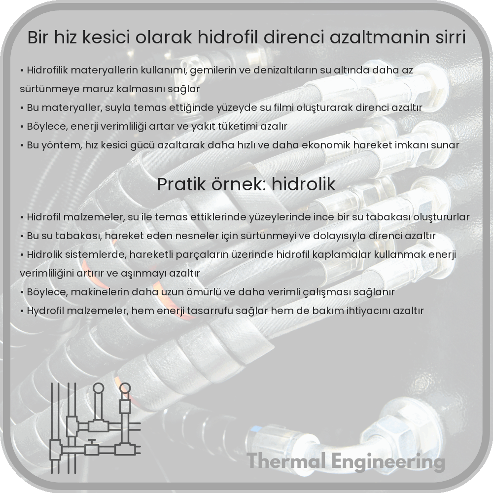 Bir Hız Kesici Olarak Hidrofil: Direnci Azaltmanın Sırrı