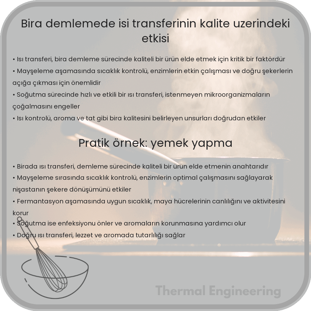 Bira Demlemede Isı Transferinin Kalite Üzerindeki Etkisi