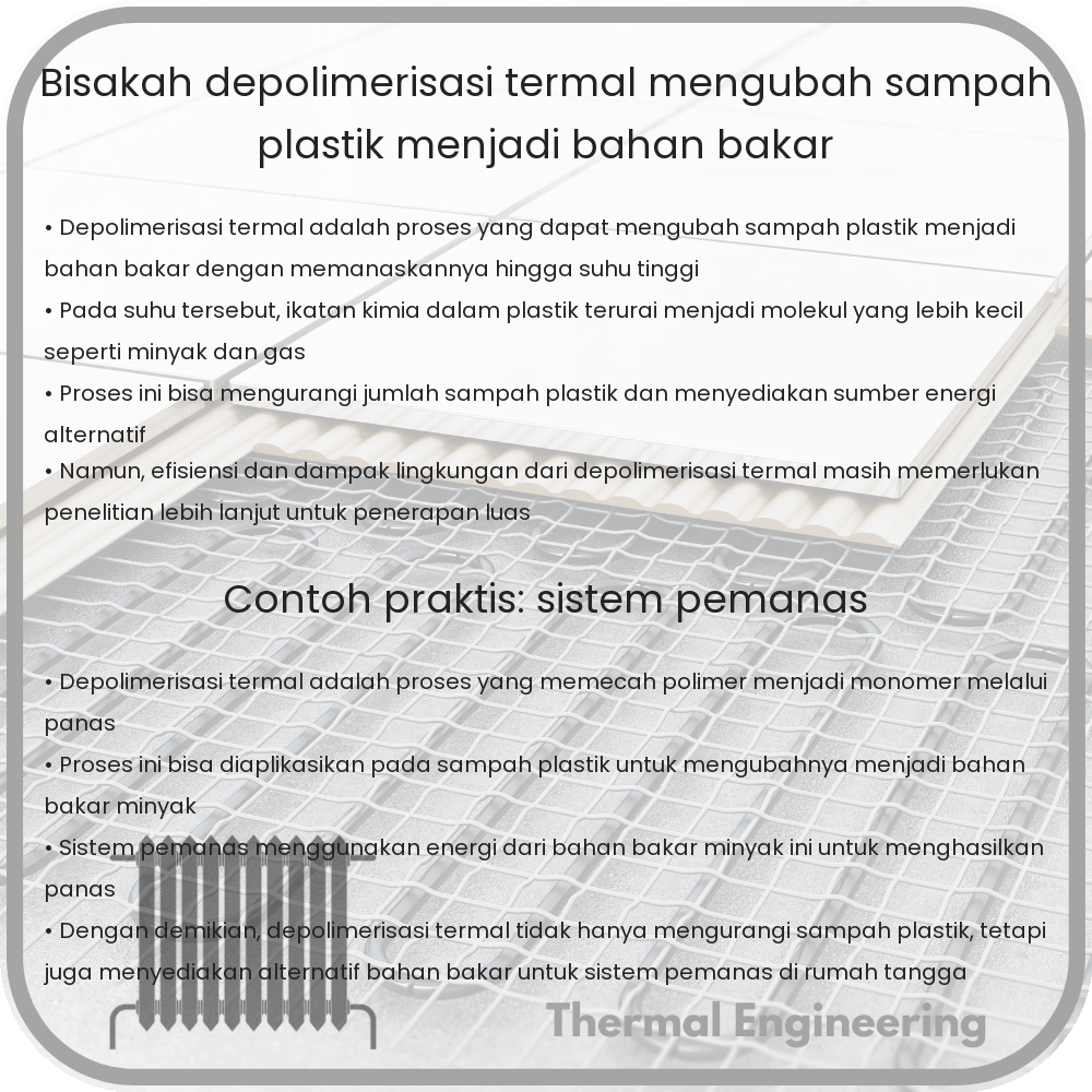 Bisakah Depolimerisasi Termal Mengubah Sampah Plastik Menjadi Bahan Bakar?