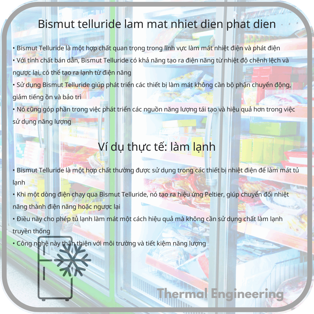 Bismut Telluride | Làm mát Nhiệt điện, Phát điện