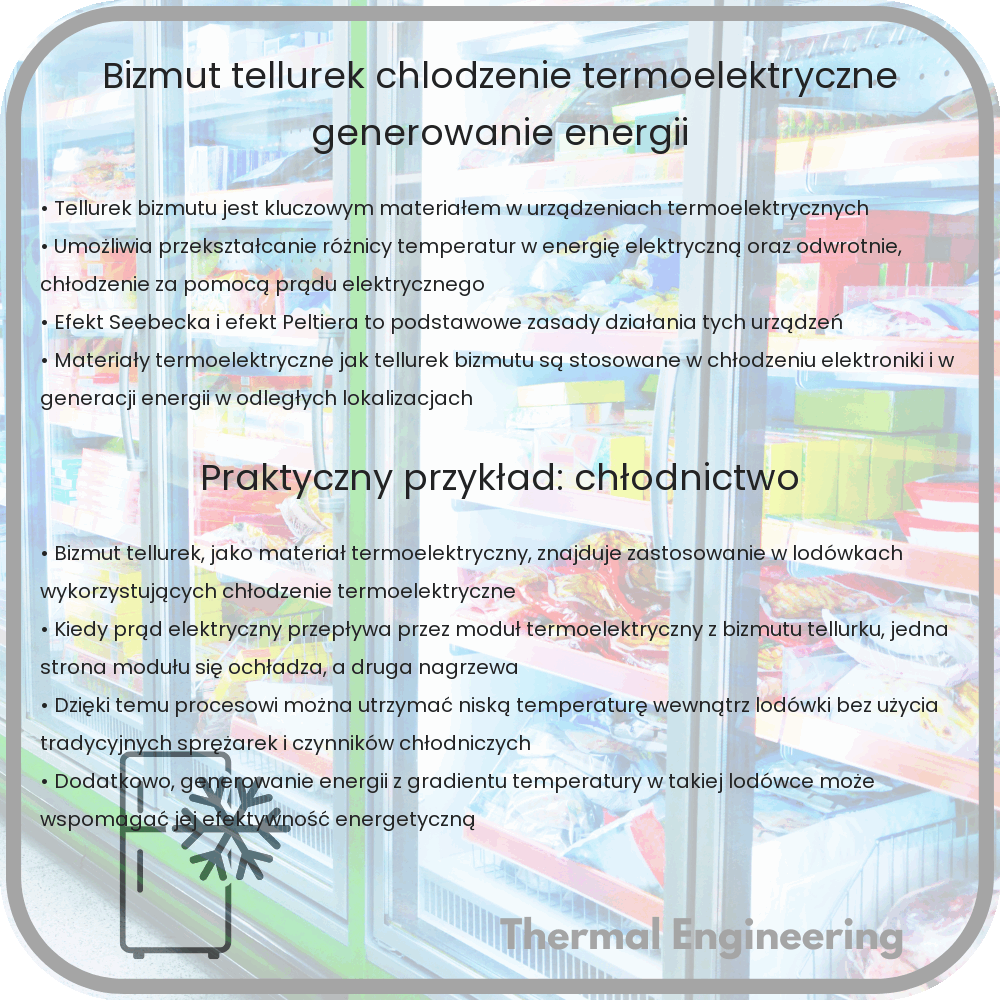 Bizmut Tellurek | Chłodzenie Termoelektryczne, Generowanie Energii