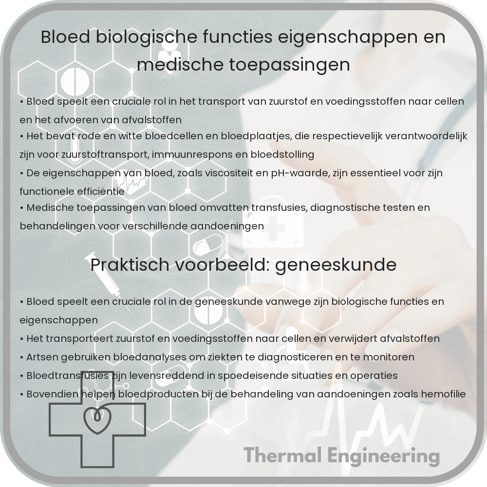 Bloed: Biologische Functies, Eigenschappen en Medische Toepassingen