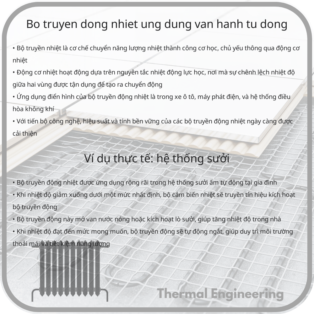 Bộ Truyền Động Nhiệt | Ứng Dụng Vận Hành Tự Động