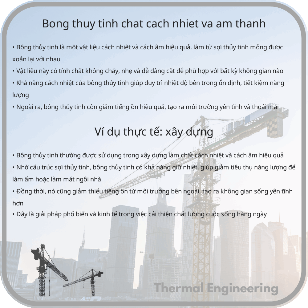 Bông Thủy Tinh | Chất Cách Nhiệt và Âm Thanh