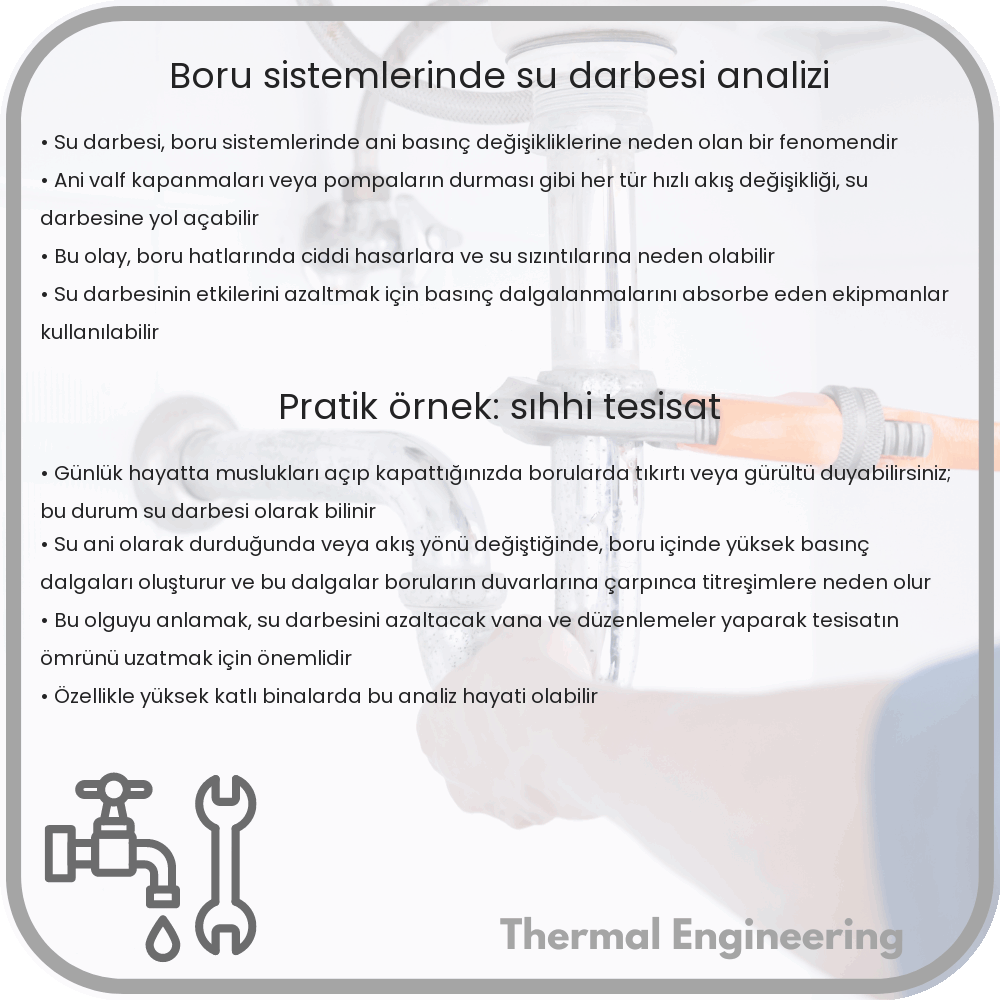 Boru Sistemlerinde Su Darbesi Analizi