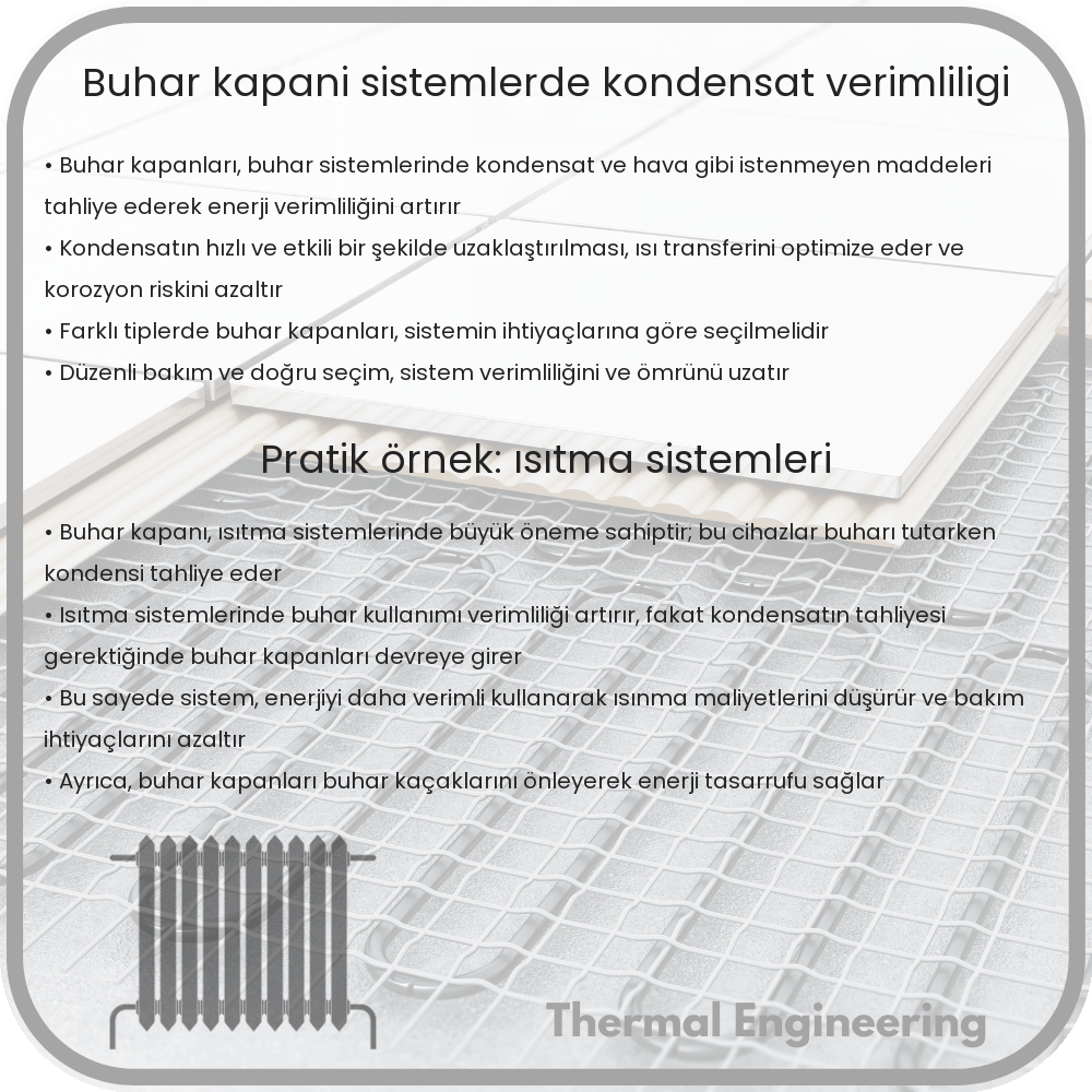 Buhar Kapanı | Sistemlerde Kondensat Verimliliği