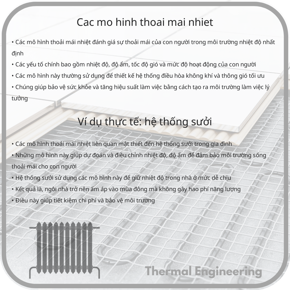 Các mô hình thoải mái nhiệt