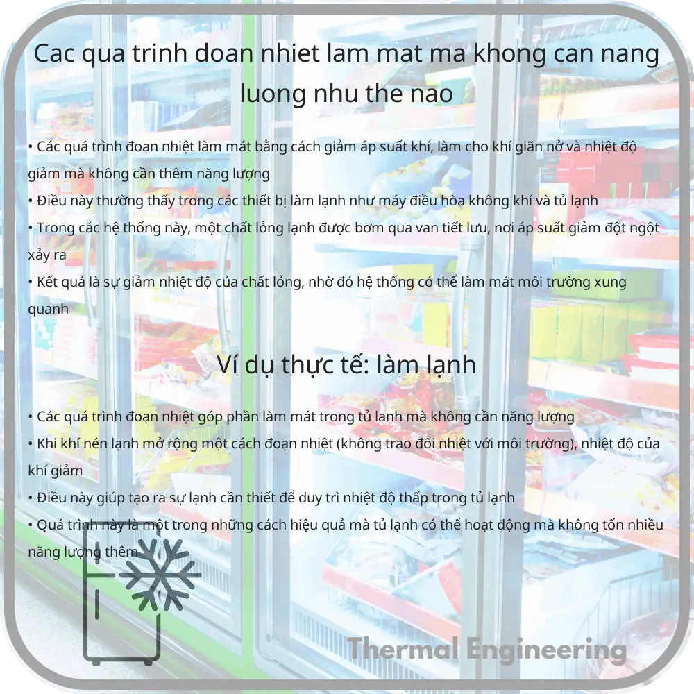 Các quá trình đoạn nhiệt làm mát mà không cần năng lượng như thế nào