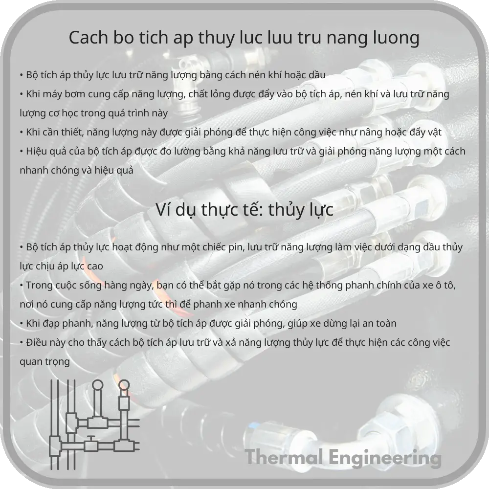 Cách bộ tích áp thủy lực lưu trữ năng lượng