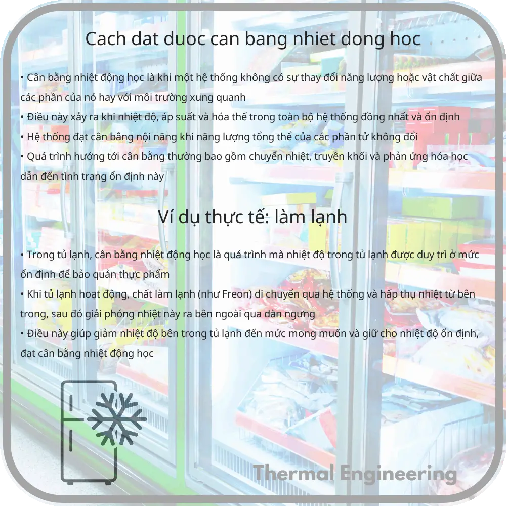Cách đạt được cân bằng nhiệt động học