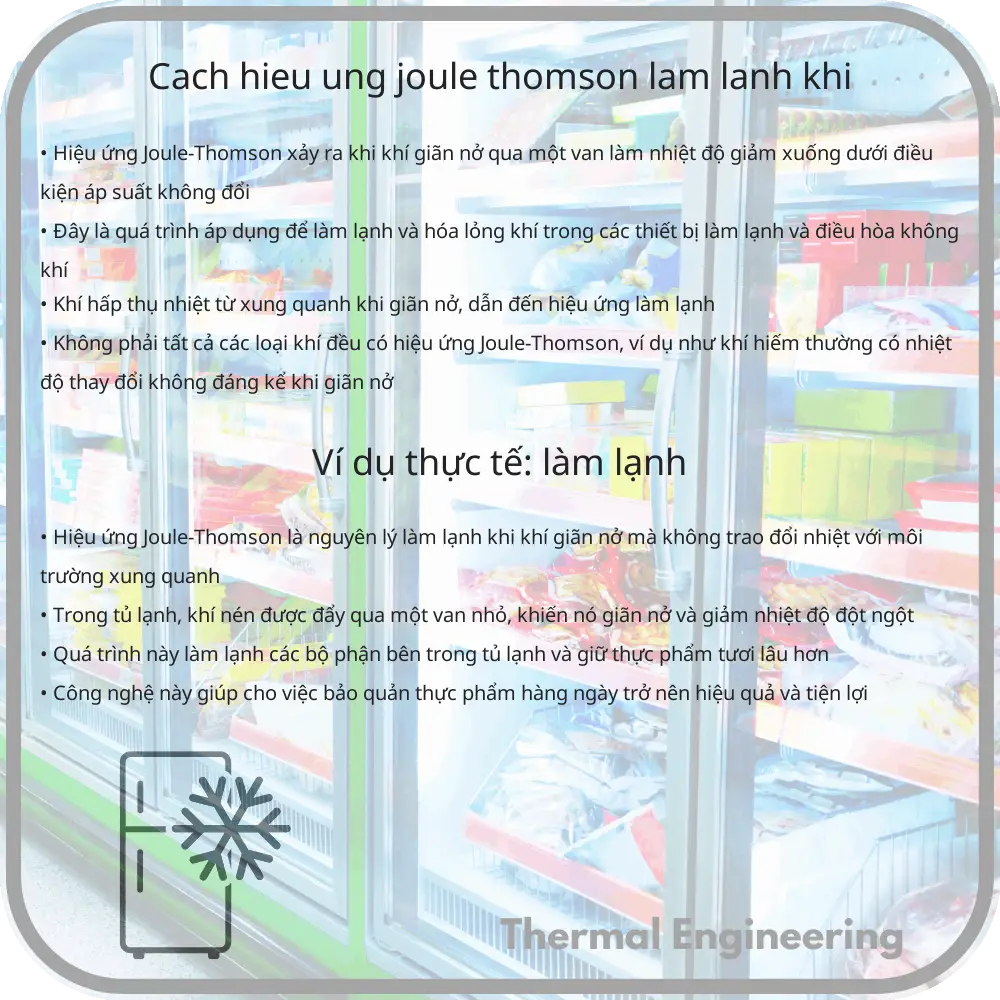 Cách hiệu ứng Joule-Thomson làm lạnh khí