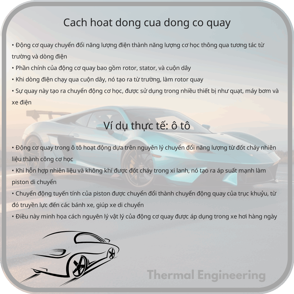 Cách hoạt động của động cơ quay